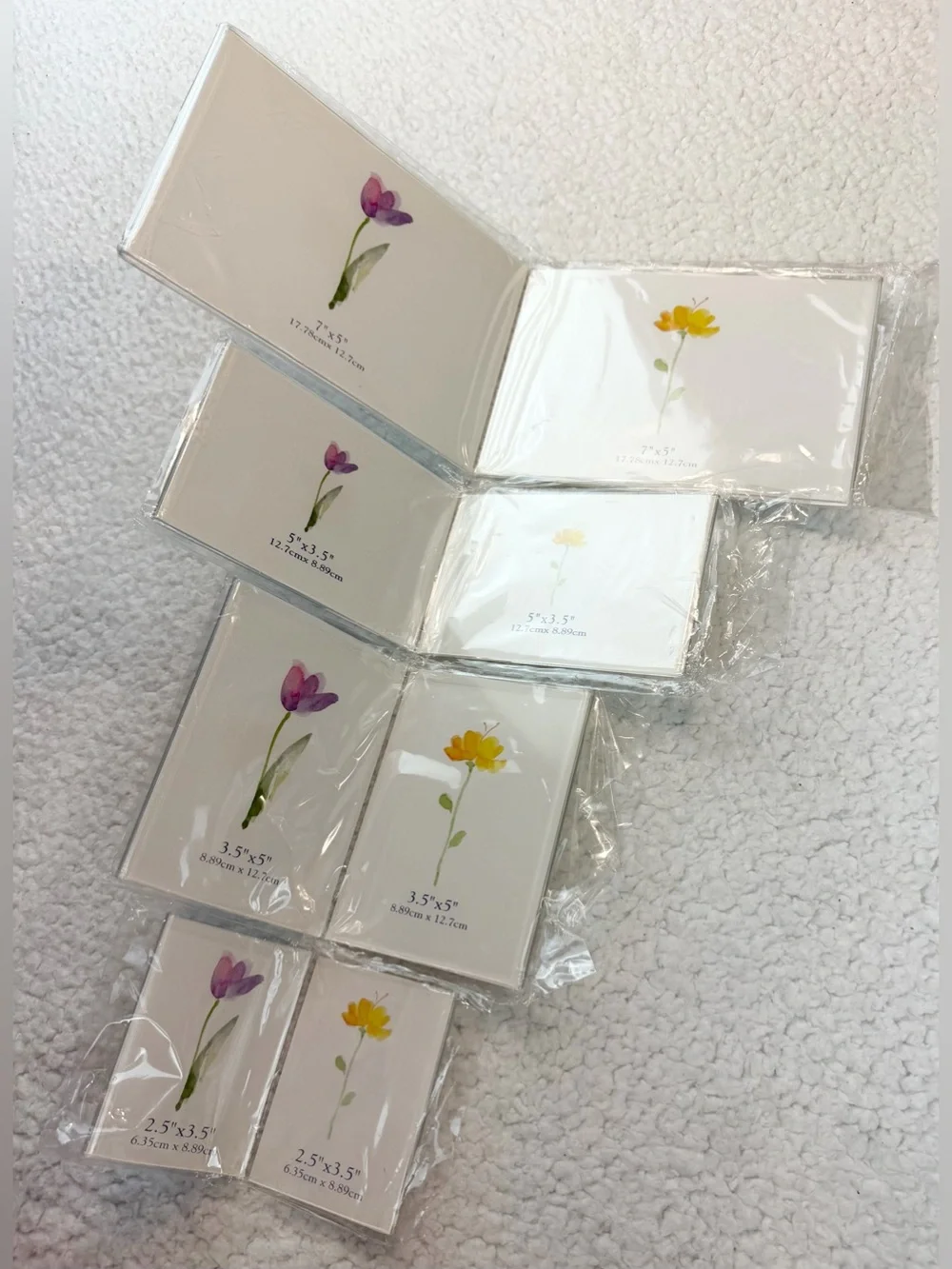 (VTG) LONG'S • Clear Acrylic Double Picture Frames, Set of 4